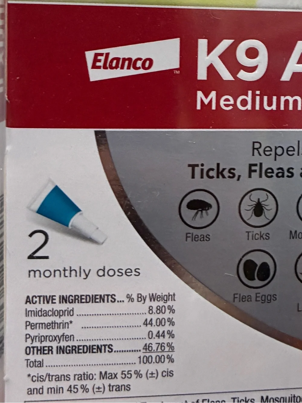Elanco Elan K9 Advantix II Medium Dog Flea & Tick Treatment - NEW SEALED